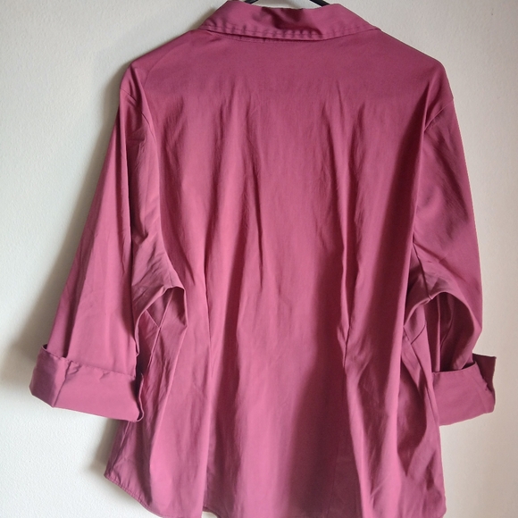 Millenium Women's Size 20 Button Up Pink 3/4 Sleeves Top - Picture 3 of 10